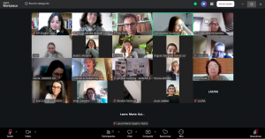 imagen de la reunión on line de la nueva junta y las delegaciones