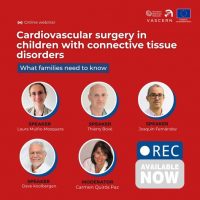 Seminario web en línea Extraño VASCERN Cirugía cardiovascular en niños con trastornos del tejido conectivo Lo que las familias necesitan saber 2 PONENTE Laura Muiño-Mosquera PONENTE Thierry Bové PONENTE Joaquín Fernández PONENTE Dave Koolbergen MODERADOR Carmen Quirós Paz REC DISPONIBLE AHORA
