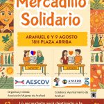 Mercadillo Solidario ARAÑUEL 8 Y 9 AGOSTO 18H PLAZA ARRIBA AESCOV ANSEDH AESCOV ASOCIACIÓN ESPAÑOLA DE SINDROMES COMPRESIVOS VASCULARES ANSEDH ASOCIACIÓN NACIONAL SINDROMES Organiza y realiza: Asociación Mujeres de Arañuel Colabora: Ayuntamiento de Arañuel Lo recaudado será destinado a la investigación del Dr. Alfredo Santana sobre Síndromes Compresivos Vasculares y Síndrome de Ehlers Danlos